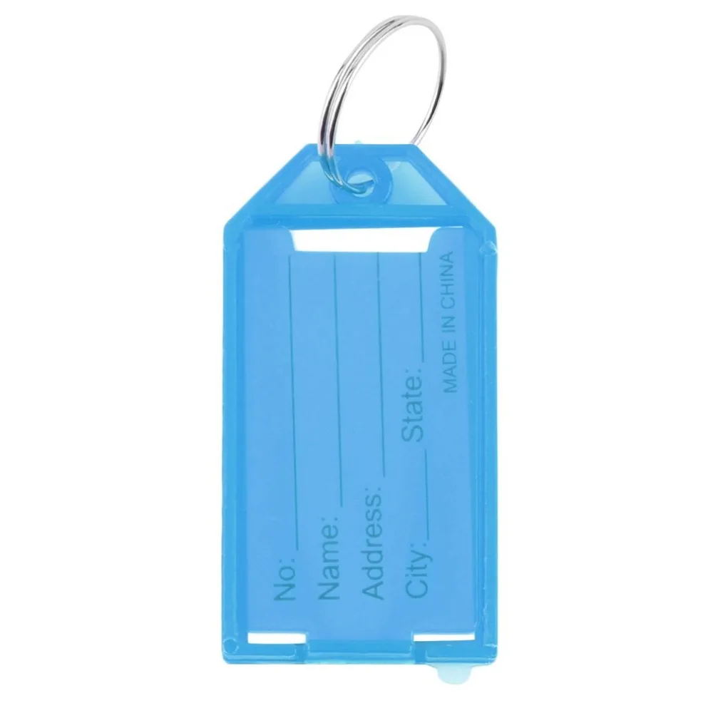 4 шт. пластиковые карты для ключей Брелоки ID бейджики стойки имя карты этикетка в 4 цвета