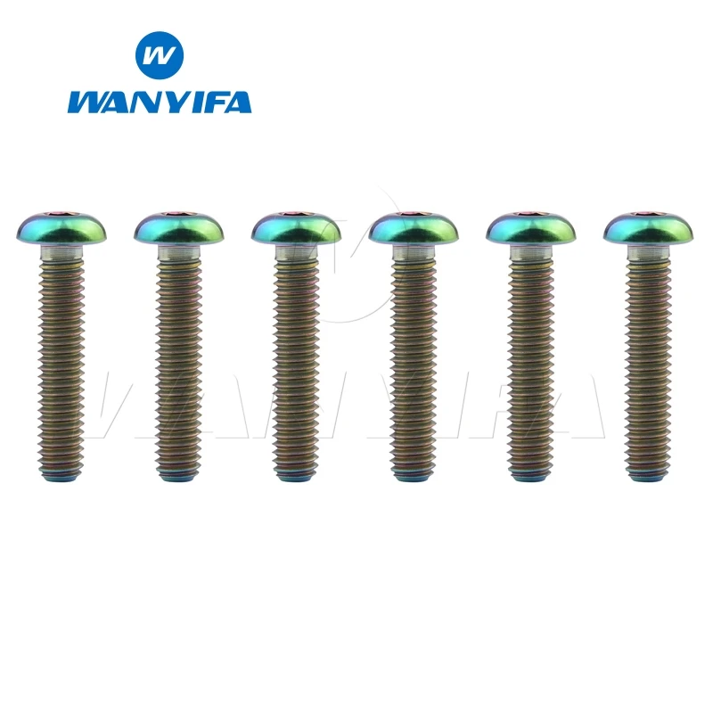 

Wanyifa 6Pcs Semicircular Head Titanium Bolt Screw M4x6 8 10 12 15 20mm for Bicycle Brake Bike Fastener