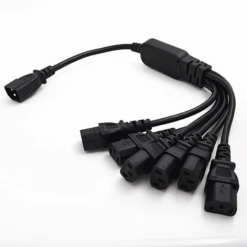 

IEC320 C14 Male Plug to 6xC13 Female Power IEC320 Y Type Splitter Adapter Cable Cord C14 to 6 C13 chassis expansion power Cable