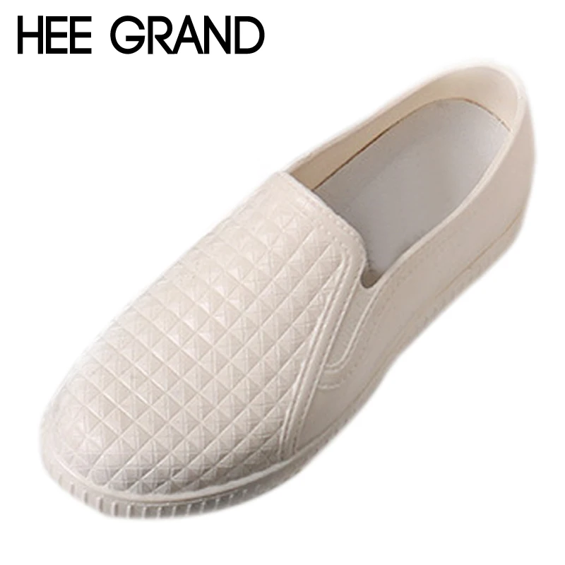 

HEE GRAND Women Rubber Ankle Boots Fashion RainBoots Round Toe Slip On Platform Low Heels Shoes Woman Size 36-40 XWD6643