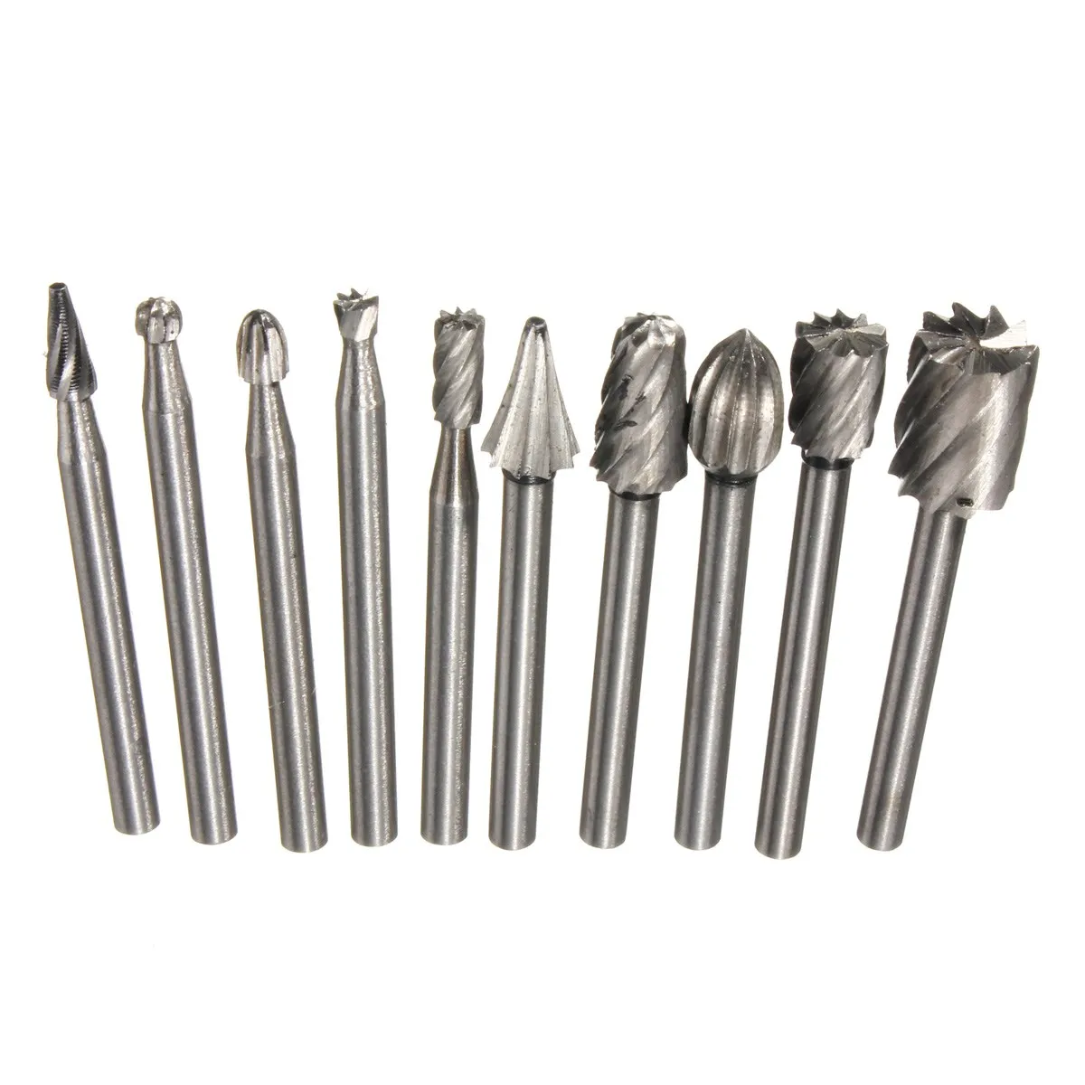 Hot 10pc/set High Speed Steel Burr Woodworking Drill Bit 