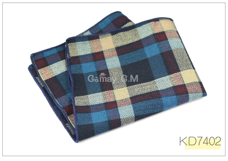 High Quality Cotton Mens Pocket Square Adult Plaid Hankerchief Scarves Vintage Hankies Men's Hanky Square Handkerchiefs