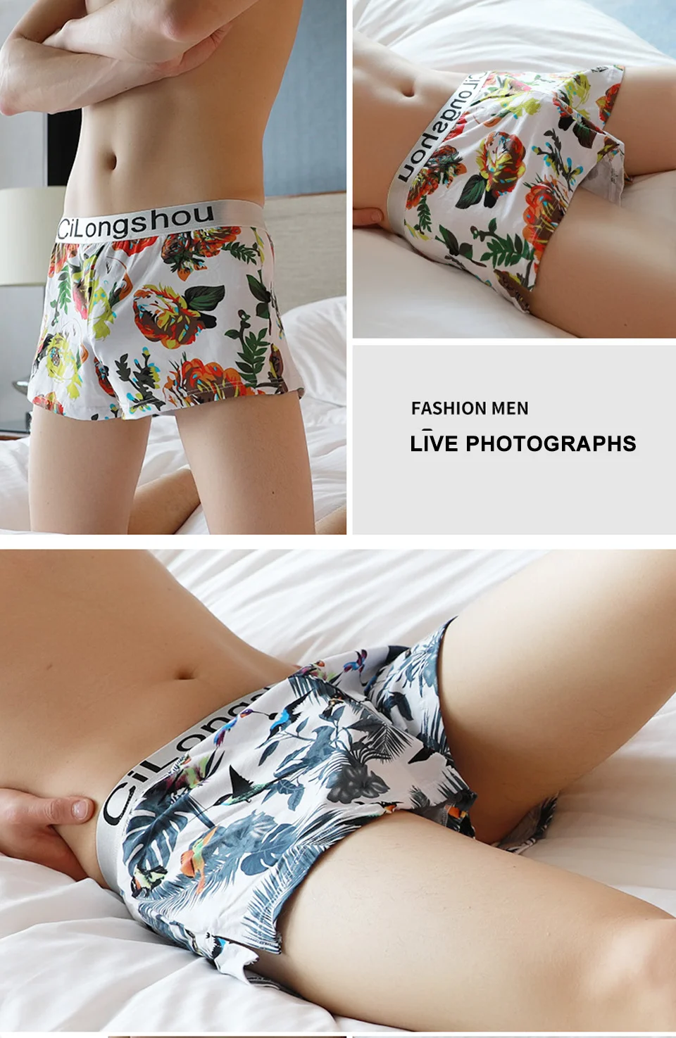 Soutong 3 pcs/lot Boxers Men Underwear Shorts Printed Cotton Cueca Boxer Homme Male Panties Breathable boxer Men Home Underpants