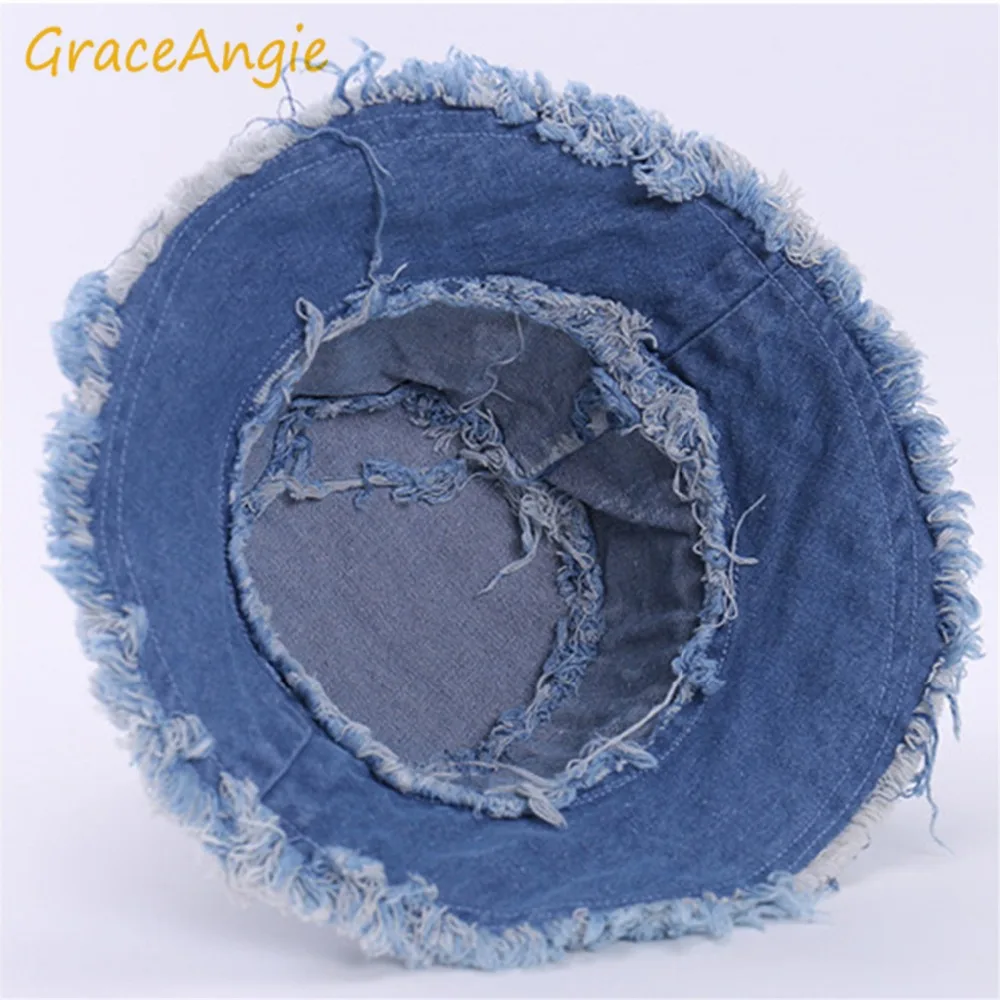 GraceAngie 1 шт. женские дорожные кисточки плоская шляпа ведро шляпы шлифовальные летние однотонные женские Рыбацкая шляпа ткань от Солнца шляпа складной