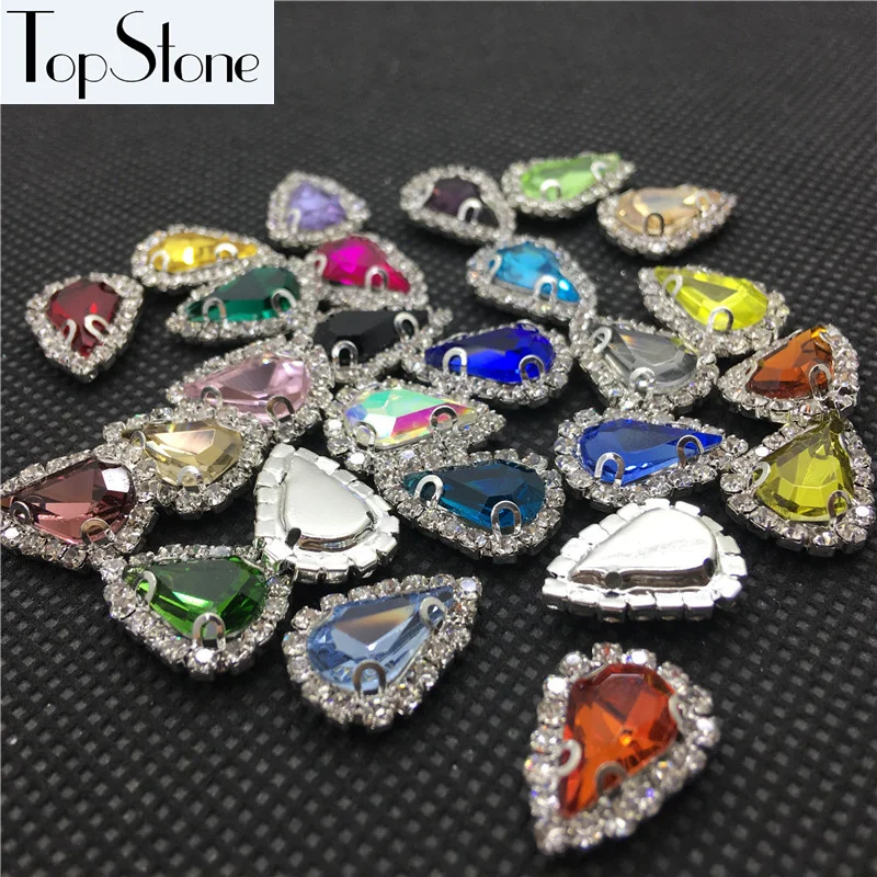 

Drop Sew On Rhinestone In Handmade Crystal D Claw Setting 5x8 6x10 8x13 mm Teardrop Sew on Stone for Dress bags garment DIY