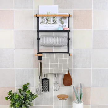 

Kitchen rack refrigerator frame magnet refrigerator rack storage rack refrigerator side hanging wallpaper towel rackXI223919