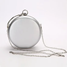 Круглый Для женщин вечерняя сумочка; BS010 металлический маленький кошелек-клатч простой Sac основная Femme с сумки через плечо на цепочке для свадьбы клатчи сумки