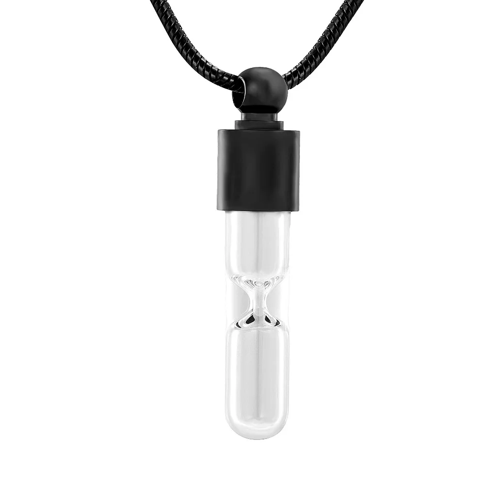 Glass Hourglass Cremation Jewelry Pendant For Ashes Pet/human Cylinder