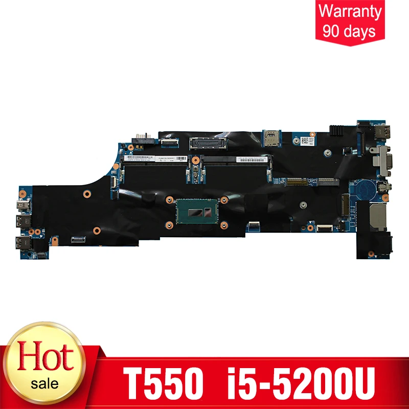 

YTAI for lenovo Thinkpad T550 Laptop motherboard i5-5200U SR23Y 48.4AO12.011 mainboard fully tested