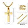 Vnox – colliers et pendentifs en croix pour hommes, bijoux gravés en acier inoxydable, avec chaîne gratuite de 24 pouces ► Photo 2/6