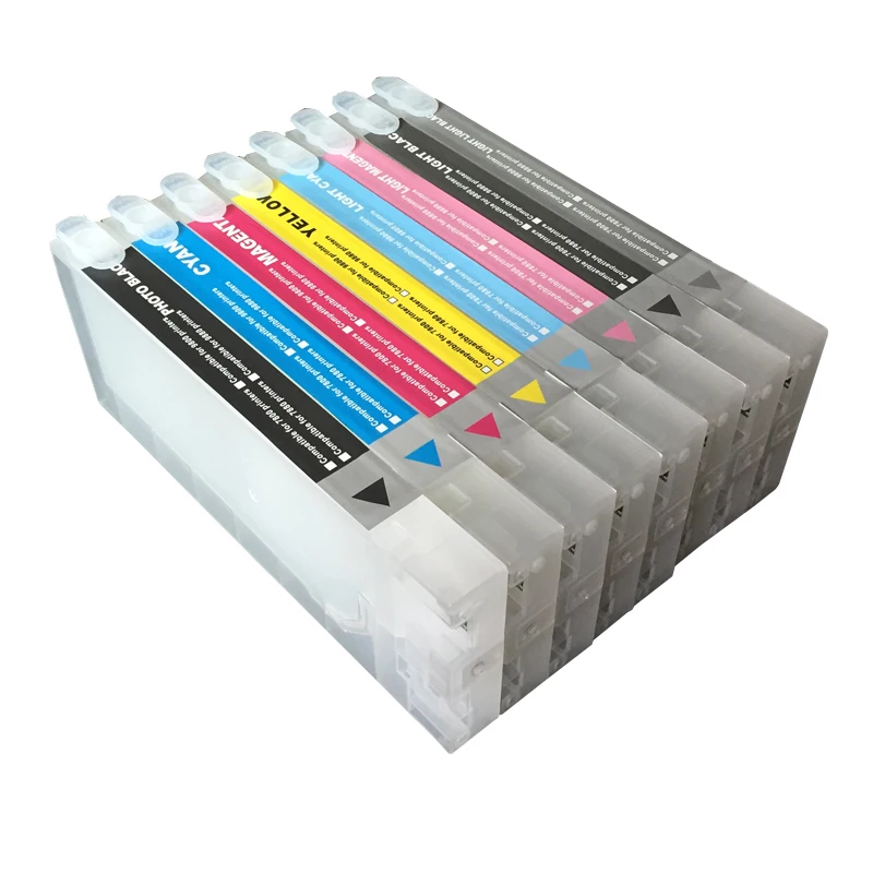 Refillable Ink Cartridge For EPSON 7880 9880 Cartridge For EPSON Large Format Printer With 7880 9880 Chip Resetter and Chips Refillable Ink Cartridge For EPSON 7880 9880 Cartridge For EPSON Large Format Printer With 7880 9880 Chip Resetter and Chips
