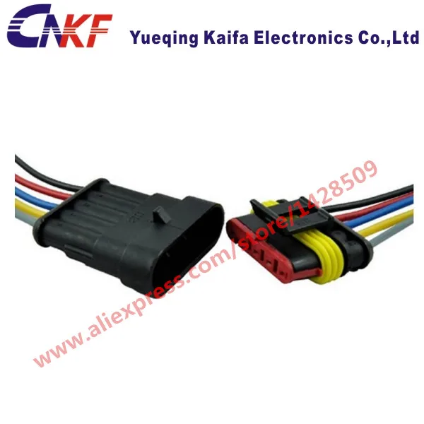 

AMP 1.5 Series 5 Way Superseal Electrical Waterproof Connector With Automobile Wiring Harness Female Male 282089-1 282107-1