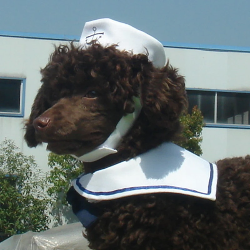 

Fashion Pet Clothing and Cap Set Small Dog Cat Kitten Puppy Pet Sailor Outfit Costume 2pcs Hat & Cape