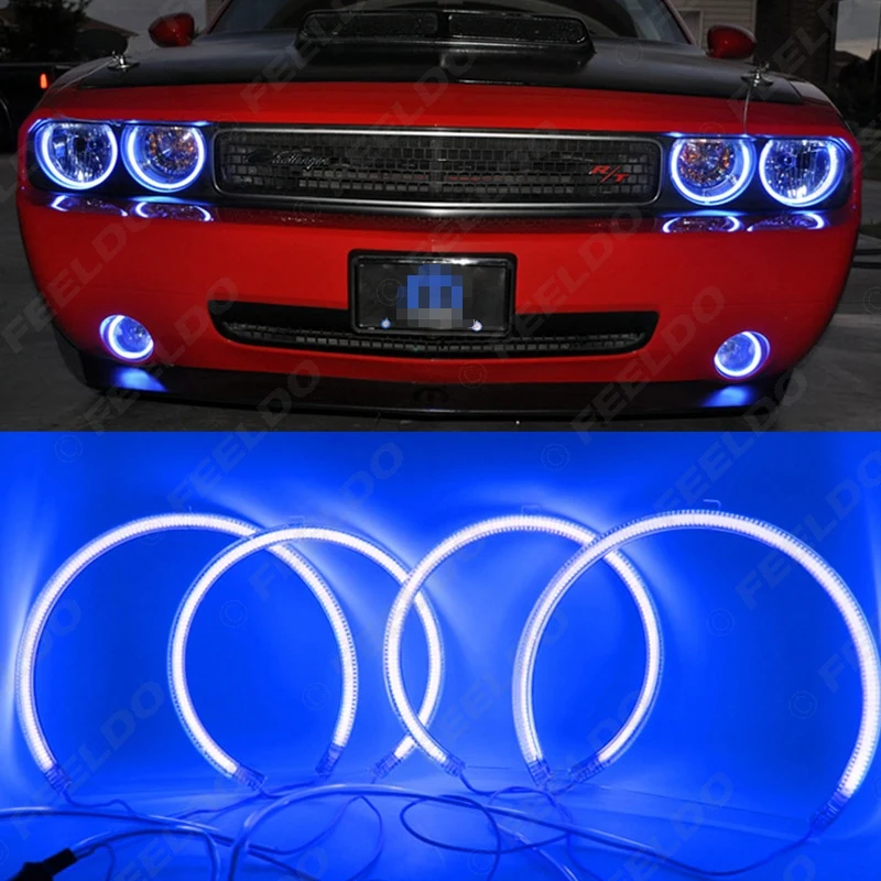 FEELDO 4pcs/set Car Headlight CCFL Angel Eyes Light Halo Rings Kits Light For BMW X5(E53) DRL 6-Color Optional