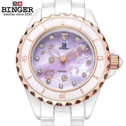 2016 Fashion simple style Binger Ceramic quartz watch women dress wristwatches woman casual watches relogios femininos