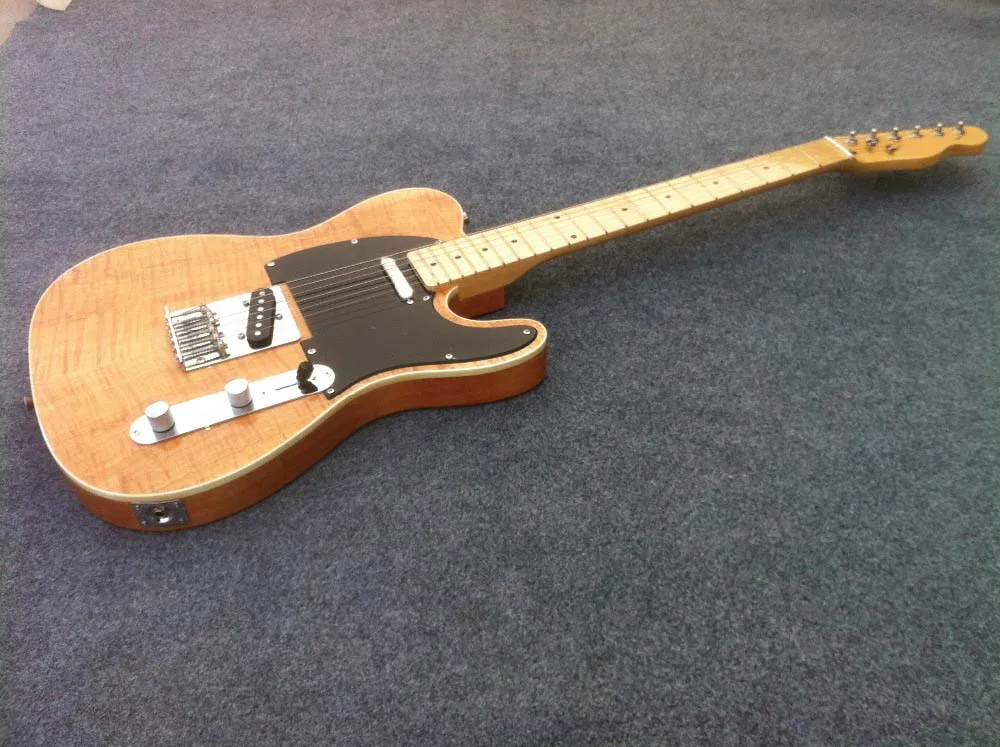flamed maple top Quality Tele Electric guitar Guitarra All