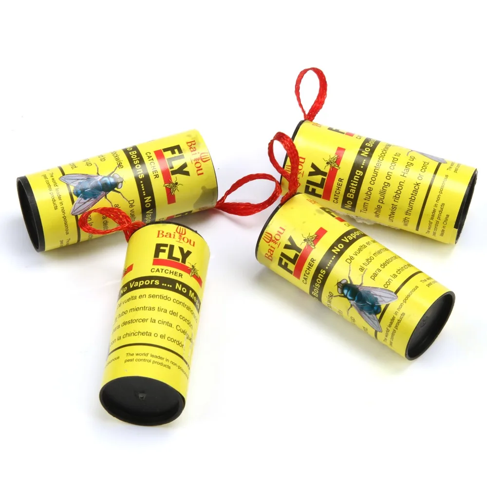 

5 Rolls Sticky Fly Paper Eliminate Flies Insect Bug Home Glue Paper Catcher Trap Fly Bug Mosquito Killer Buzz Fly Trap Device