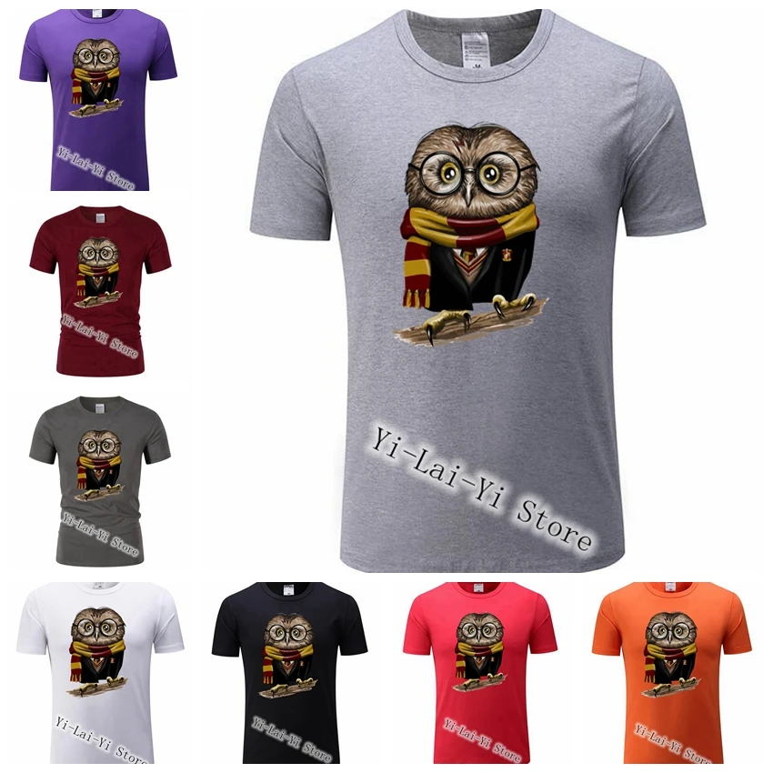 

Real Men's T Shirt Madrid Cute Owl Harry Owly Potter Short Sleeve TShirt Tops Hipster Tee T-Shirt Men Suprem Tee T Shirts Brand