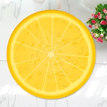 Creative Fruit Round Carpet Home Decoration Floor Mat Tea Table Mat Soft Flannel Yoga Mat Non-slip Absorbent Rug