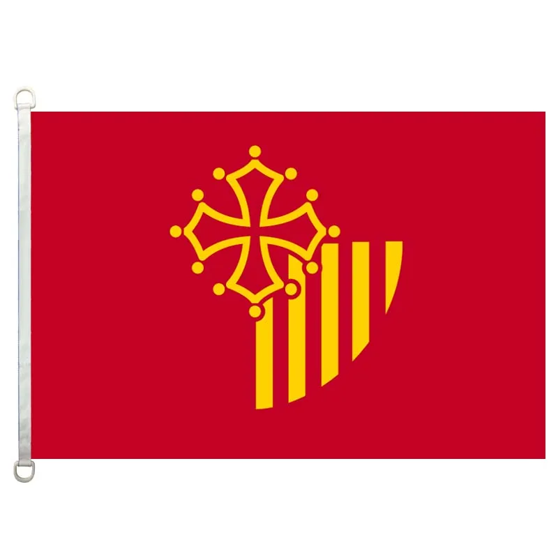

Национальный флаг Лангедока русчальда, размер 90*150 см, 120 г/м2, трикотажная ткань из полиэстера, с двумя D-образными кольцами