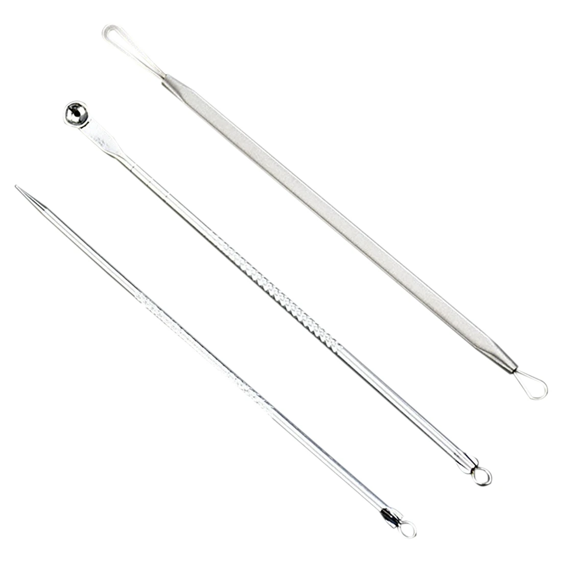 Stainless Steel Blackhead Pickel spot Extractor Remover Tool Kit 3pcs set Stainless Steel Blackhead Pickel spot Extractor Remover Tool Kit 3pcs set
