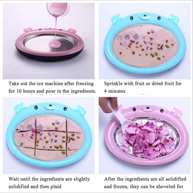 Сделай Сам жареный лед/йогурт машина с лопатой замороженный йогурт чайник Дети мороженое чайник мини-мороженое сковорода