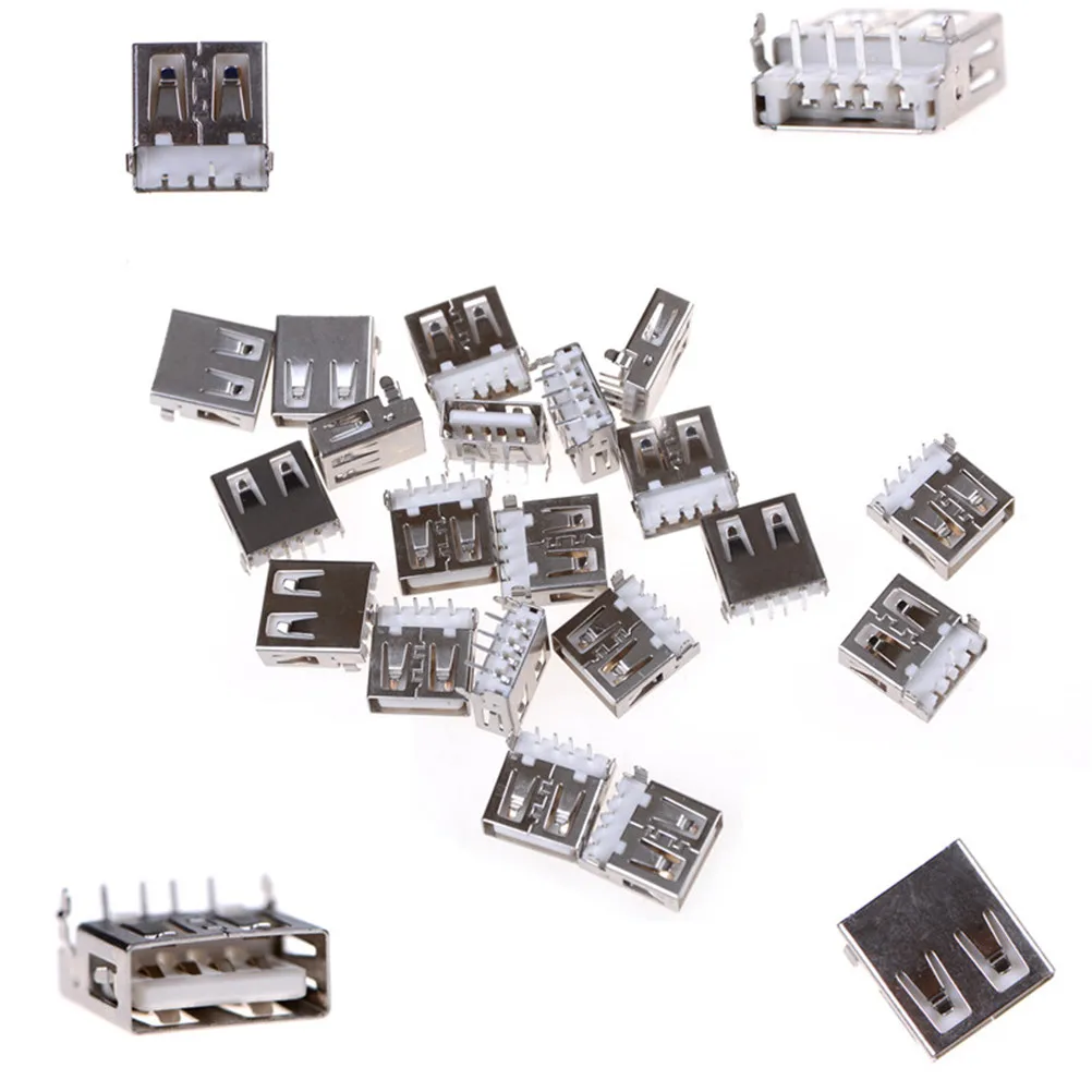 20 шт./лот разъем USB 2 0 4Pin A Тип Женский G54 фута 90 градусов передача данных Зарядка