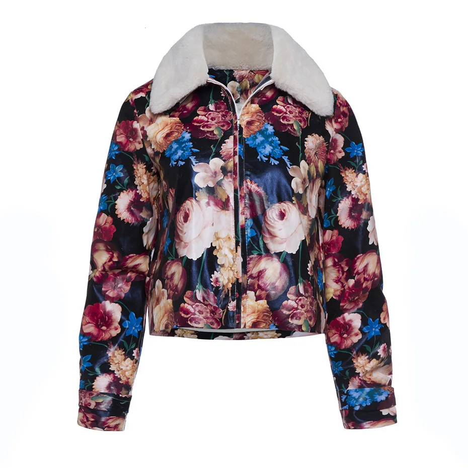 Chaquetas Mujer 2015 Spring Floral Print Female Bomber