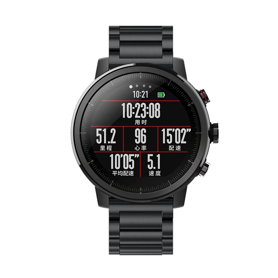 Сменный металлический ремешок для смарт часов Xiaomi Huami Amazfit Stratos 2 2S PACE 22 мм на