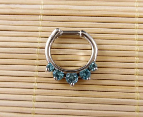

1 Pcs 316 L Surgical Steel Nose Piercing High Quality Zircon Septum For Clicker Ring Stud Fashion Body Jewelry 1.2mm 5 Color
