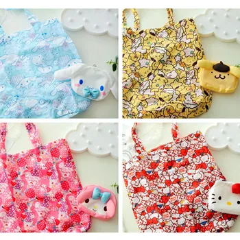 

kt Cartoon Lovely Lady Foldable Recycle Shopping Bag Eco Reusable Shopping Tote Bag Cartoon Floral Fruit Vegetable Grocery