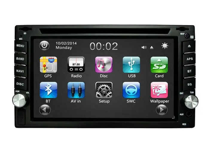 Clearance 6.2 Inch GPS Headunit Dual 2DIN In Car Dashboard DVD CD MP3 Player Bluetooth Built-in GPS Navigation Car Radio Player iPod Radio 1
