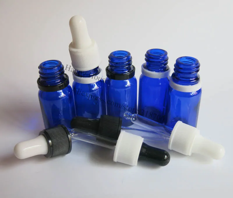 Free shipping 500 x 10ml Cobalt Blue Glass Dropper Bottle 10cc Blue Glass Essential Oil Bottle 3