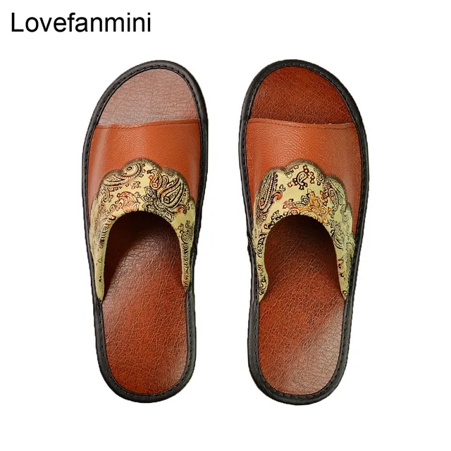 Genuine Cow Leather slippers Women's Shoes Shoes