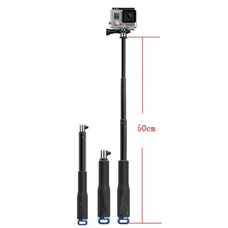 Алюминиевый раздвижной монопод Go Pro телескопический ручной с адаптером для GoPro Hero