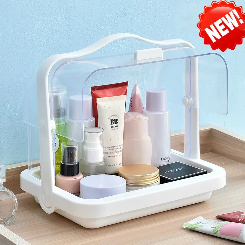 

Cosmetic storage box Transparent window dustproof desktop skin care products lipstick box mask storage cosmetic case