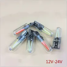 10pcs of  T10 w5w Bulb 194 car led Filament COB Glass Interior Tail Rear fog Bulb Reading Signal Parking Lamp White for Opel 