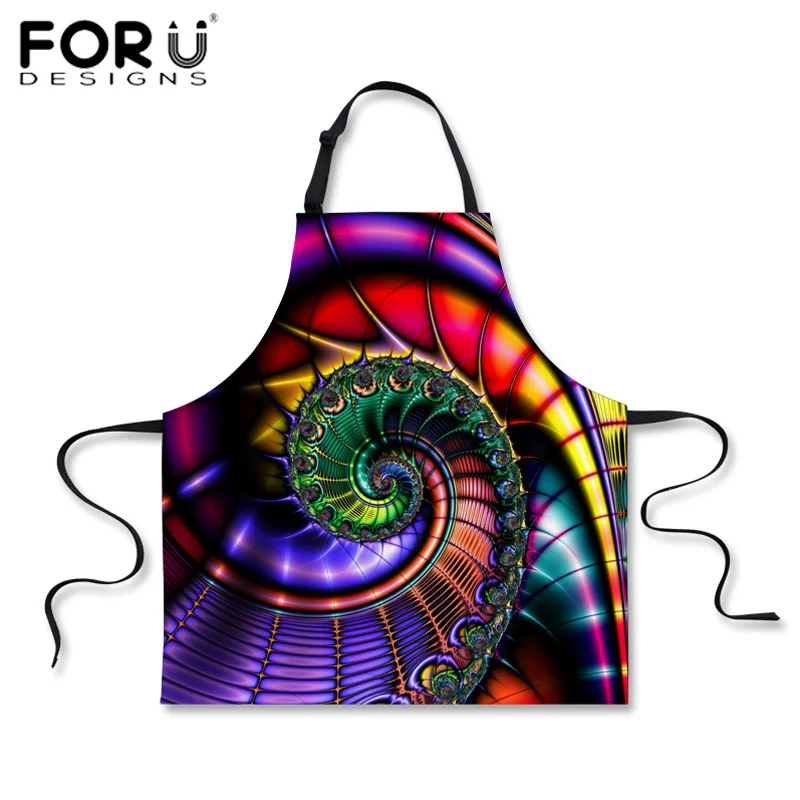 FORUDESIGNS/Ретро кухонные женские фартуки 3D цветная художественная живопись