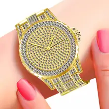Шикарные бриллиантовые часы для женщин, роскошный бренд, минимализм, простые кварцевые наручные часы из нержавеющей стали, женские часы-браслет