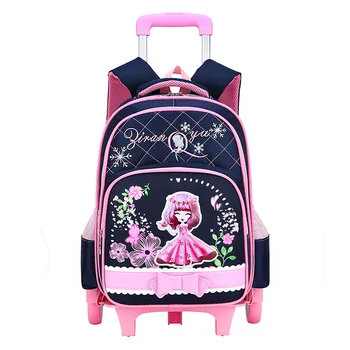

Trolley Children School Bags Mochilas Kids Backpacks With Wheel Trolley Luggage Girls princess backpack Backbag kids Schoolbag