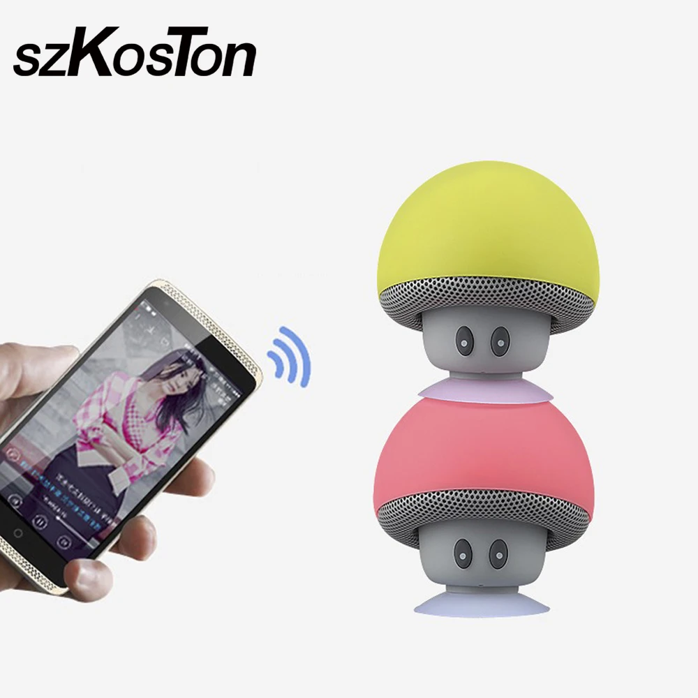 Bluetooth динамик Гриб Мини беспроводной звуковая коробка милый мультфильм Sucktion
