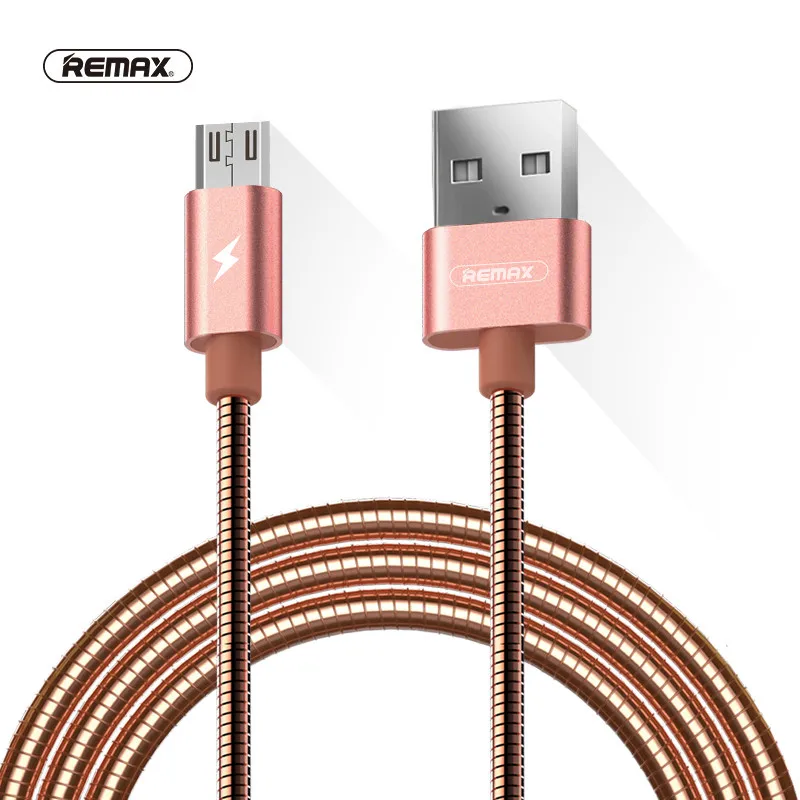 Remax металлический пружинный Micro type-c USB кабель для синхронизации данных 2.1A двусторонний зарядный кабель для быстрой зарядки iphone samsung