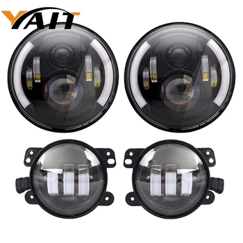 

Yait 7inch LED Headlights with White DRL/Amber Turn Signal + 4 inch LED Fog Lights for Jeep Wrangler 97-2017 JK LJ Tj