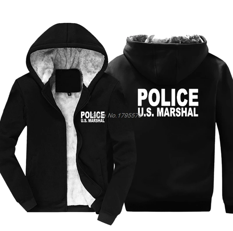Новые модные повседневные мужские утепленные толстовки с капюшоном, полиция США Толстовка Marshal, Крутая толстовка с капюшоном, пальто, куртка, топы, Harajuku, уличная одежда