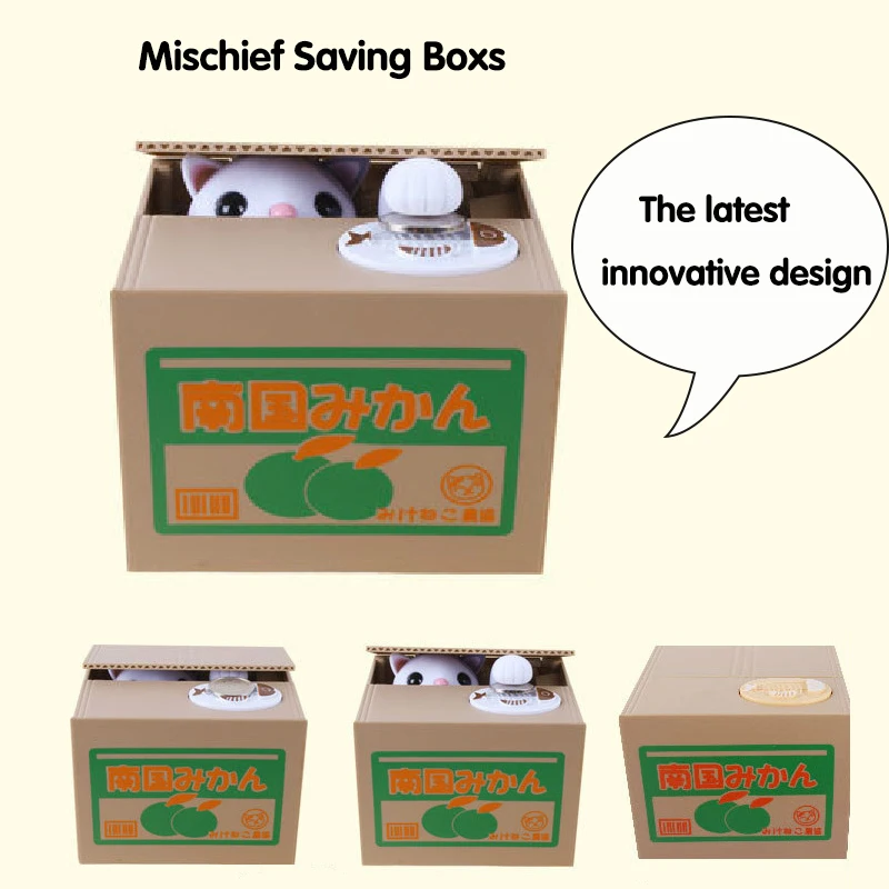 High Quality Lovely Steal Money Cat Kitty Coins Piggy Bank