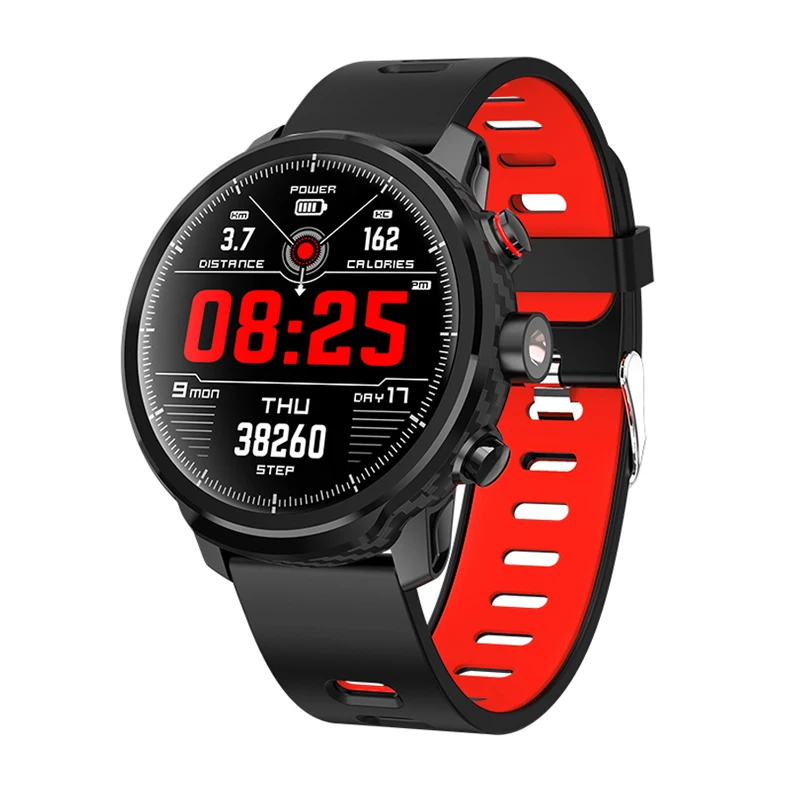 LEMDIOE L5 спортивные Смарт-часы непрерывный пульсометр IP68 Водонепроницаемые часы для android ios Сферический полный сенсорный экран - Цвет: RED