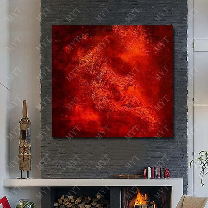 

Dropshipping art oil paintings of red colour abstract hand painted canvsa wall art paint artwork painting