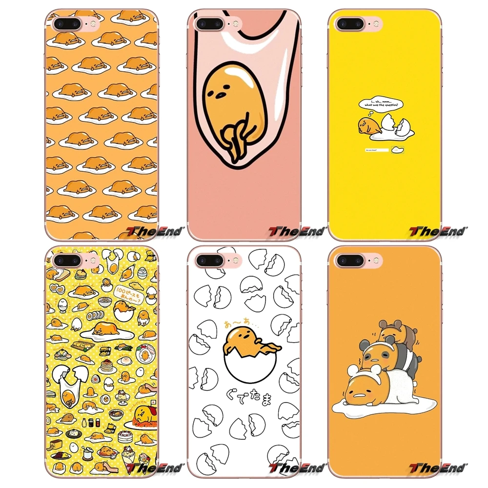Милый силиконовый чехол gudetama lazy egg для iPhone X 4 4S 5 5S 5C SE 6 6S 7 8 Plus Samsung Galaxy J1 J3 J5 J7 A3 A5 2016