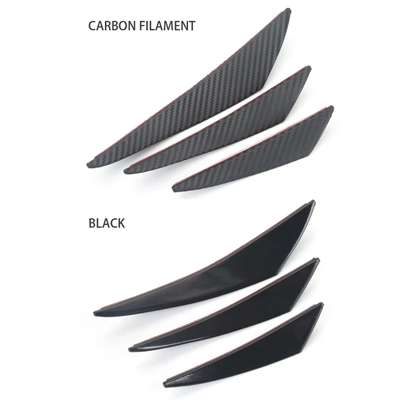 6PCS Universal Rubber Car Front Bumper Lip Protector Rear Diffuser Auto Carbon Fiber Spoiler Splitter Wing Protection Guard