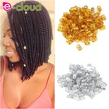 Золотые и серебряные смешанных волос бисер 100 шт./лот Dreadlock шарики для косы микро-кольца Регулируемый Волосы Заплетены манжеты клип 8.5 мм отверстие